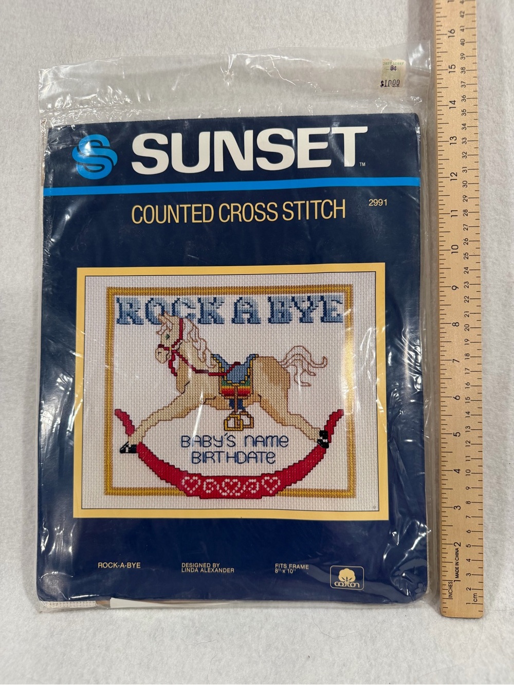 Sunset Rock-A-Bye Counted Cross Stitch Wall Art - Multi-Color